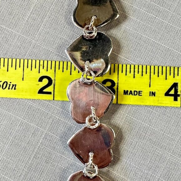 Sterling Silver Thailand Puffy Heart Bracelet - Picture 5 of 14